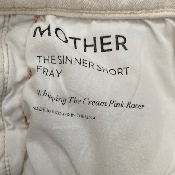 MOTHER The Sinner Frayed Denim Shorts in Whipping The Cream Pink Racer 26 - Picture 7 of 11